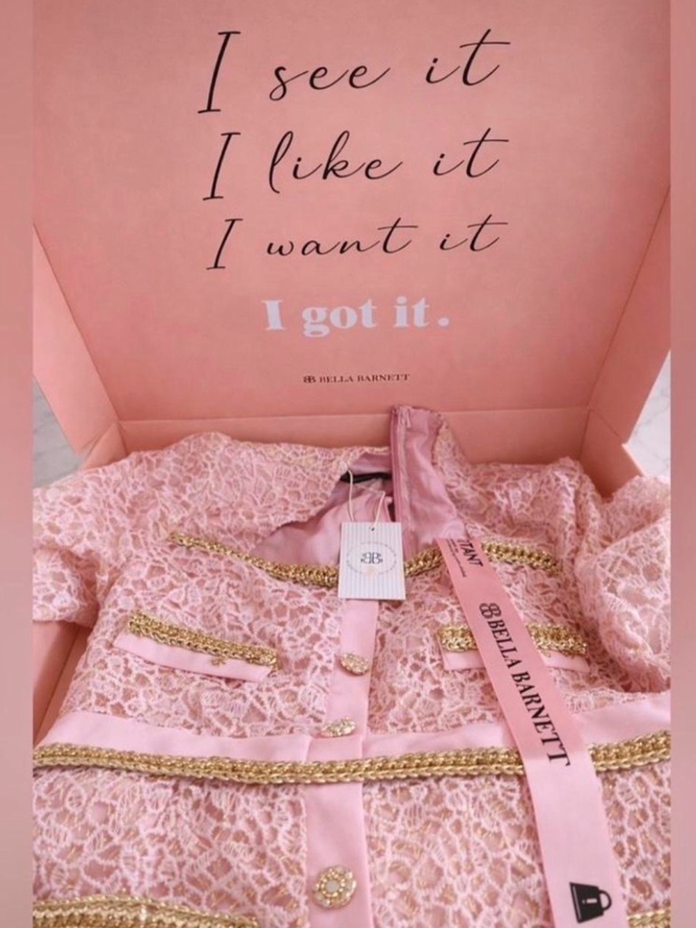 NWT Bella Barnett Elegant Pink Long Sleeve Dress. Size M. New w tags in Box! - Picture 8 of 12